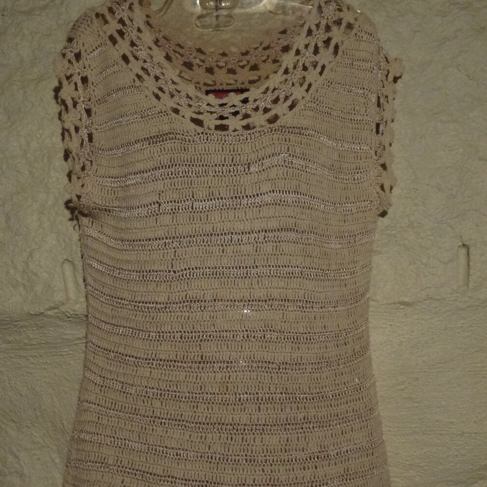 Summer Crochet Sweater Tunic Sz L